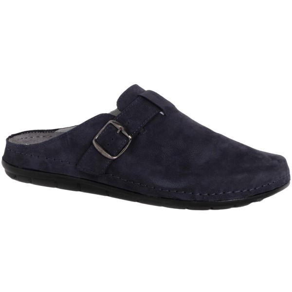 INVERNESS MAN Calzature Scholl Uomo Ciabatte Pantofole in Lana e Pelle Scamosciata  Color Navy Blue